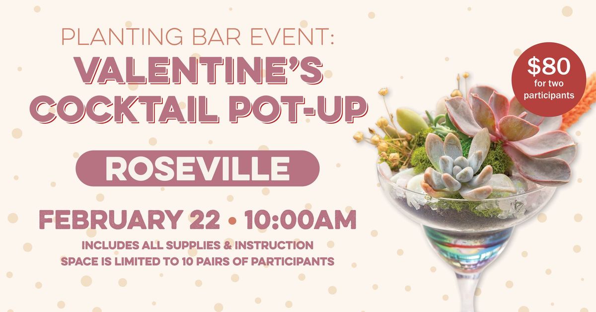 Velentine's Cocktail Pot-Up | Roseville Planting Bar