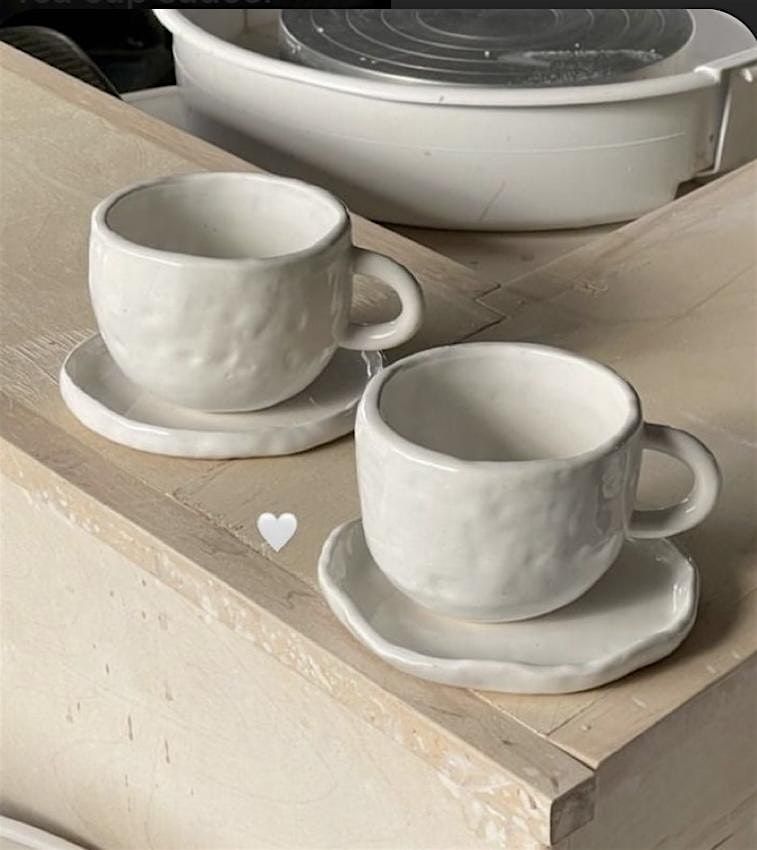 Hand building Pottery Class & Mimosas - Tea Cup & Plate Ceramic Class