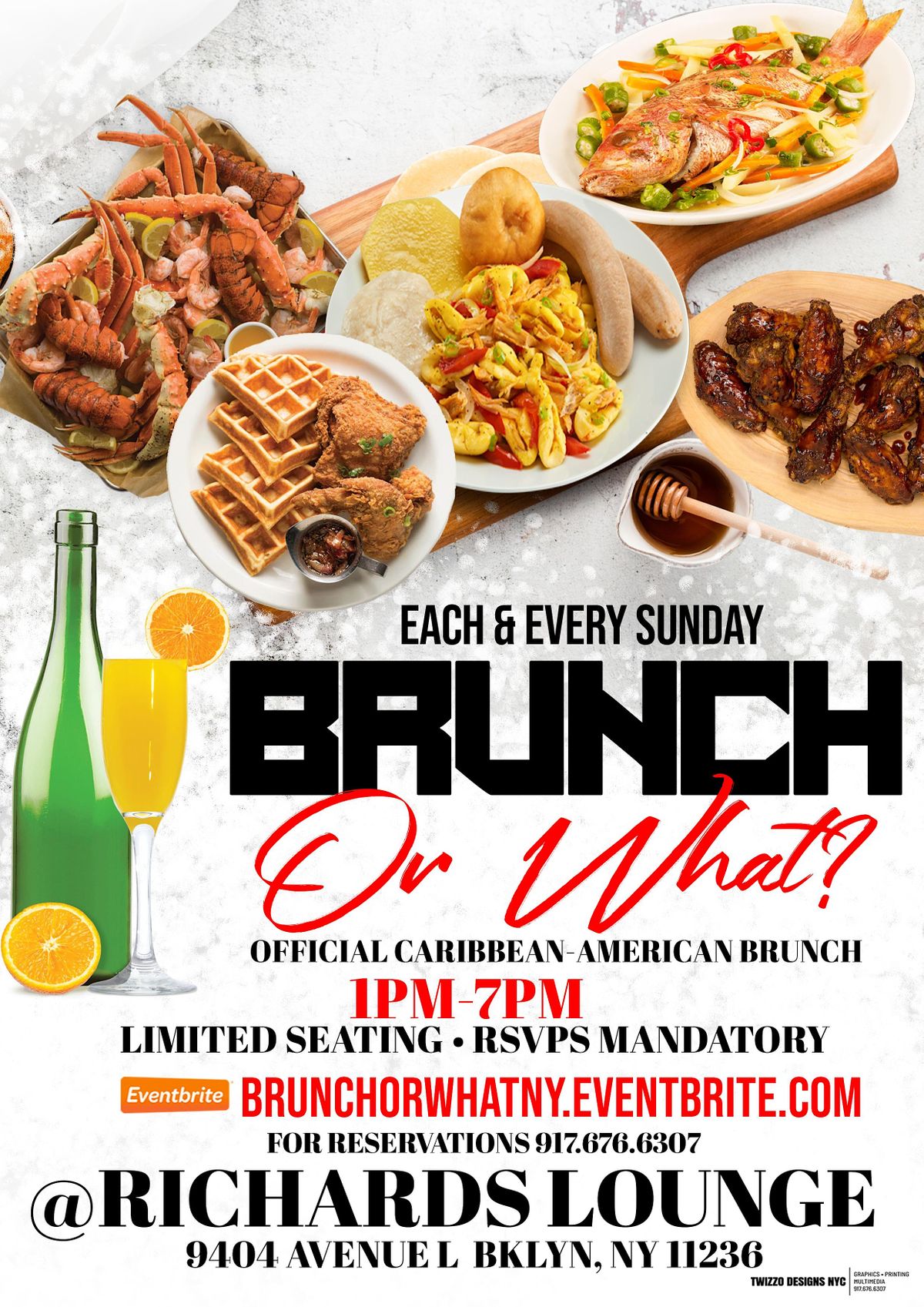 BRUNCH ON SUNDAYS \u2022 CARIBBEAN-AMERICAN CUISINE \u2022 MANDATORY RESERVATIONS