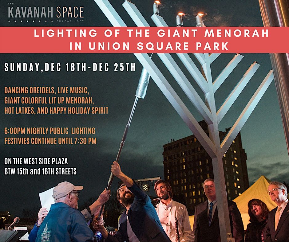 Chanukah Menorah Lighting and Festivities in Union Square Park, Union