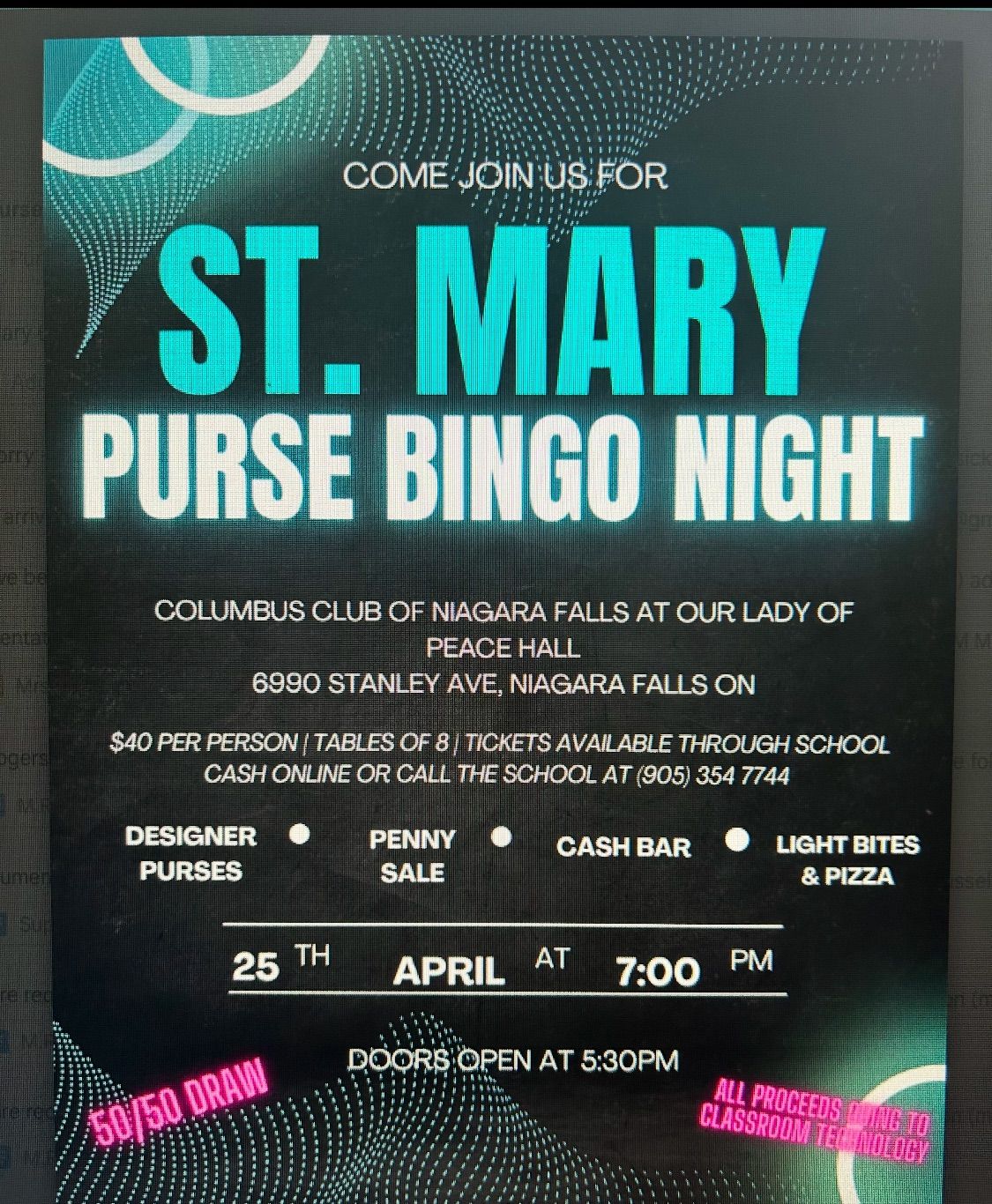 St Mary\u2019s NF Purse Bingo