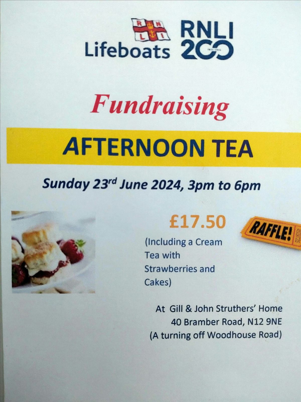 Lifeboats RNLI 200 Fundraising Afternoon Tea