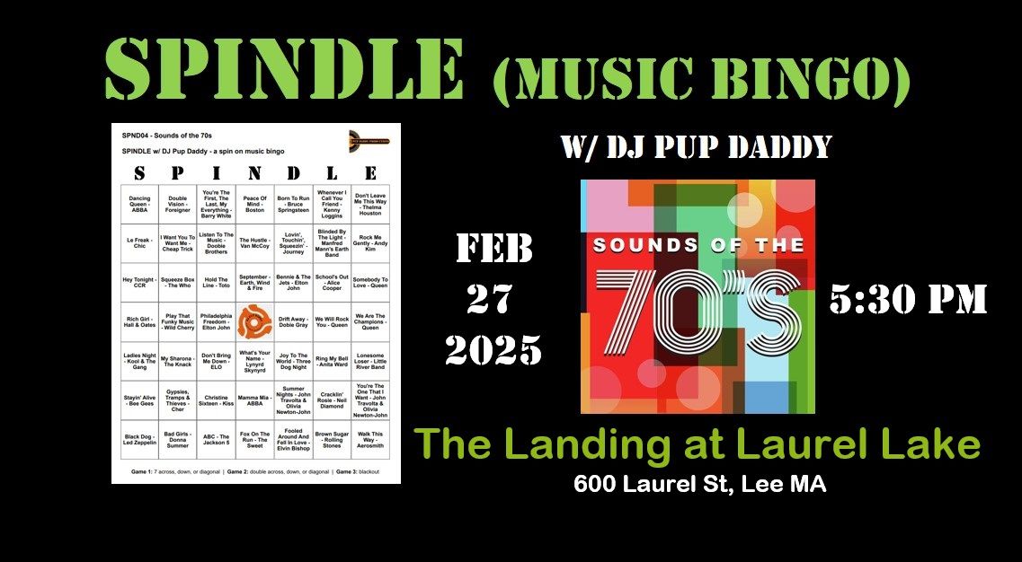 SPINDLE (music bingo) w\/ DJ Pup Daddy - Sounds of the 70s