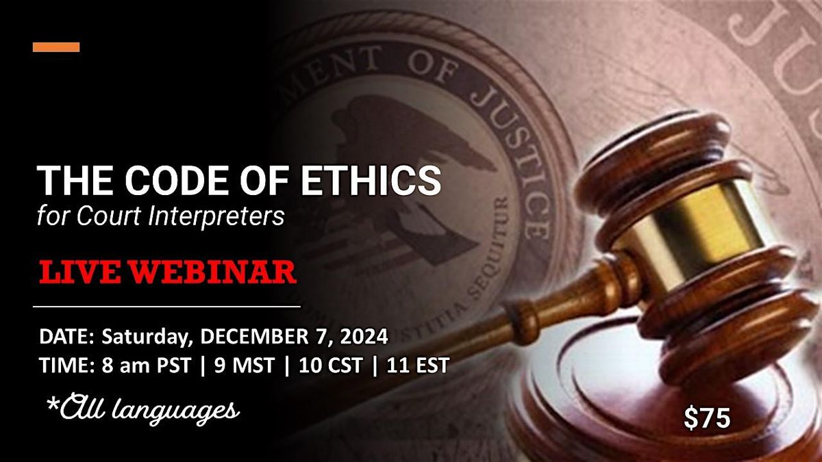 THE CODE OF ETHICS (*All languages) LIVE WEBINAR