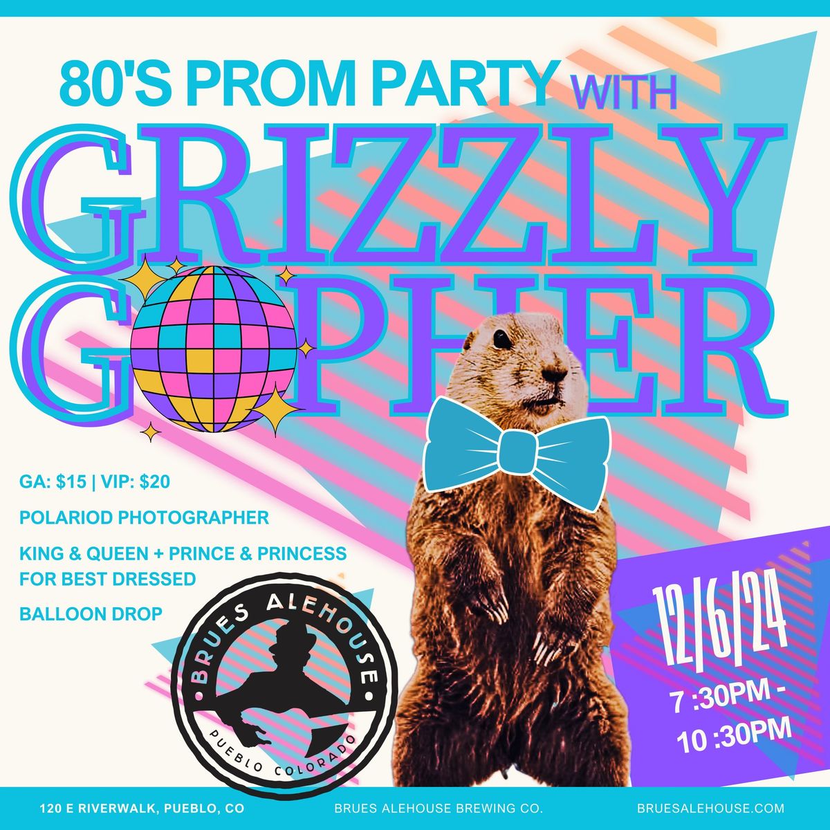 80s Prom Party with Grizzly Gopher