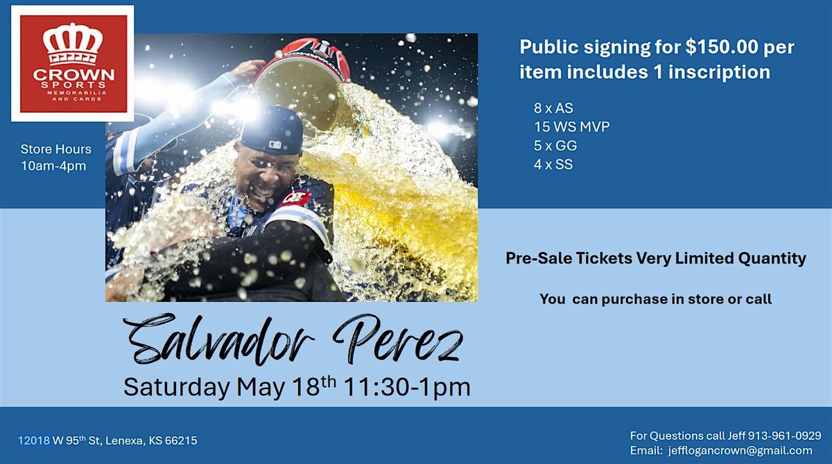 Salvador Perez Signing, Crown Sports Memorabilia and Cards, Lenexa, 18