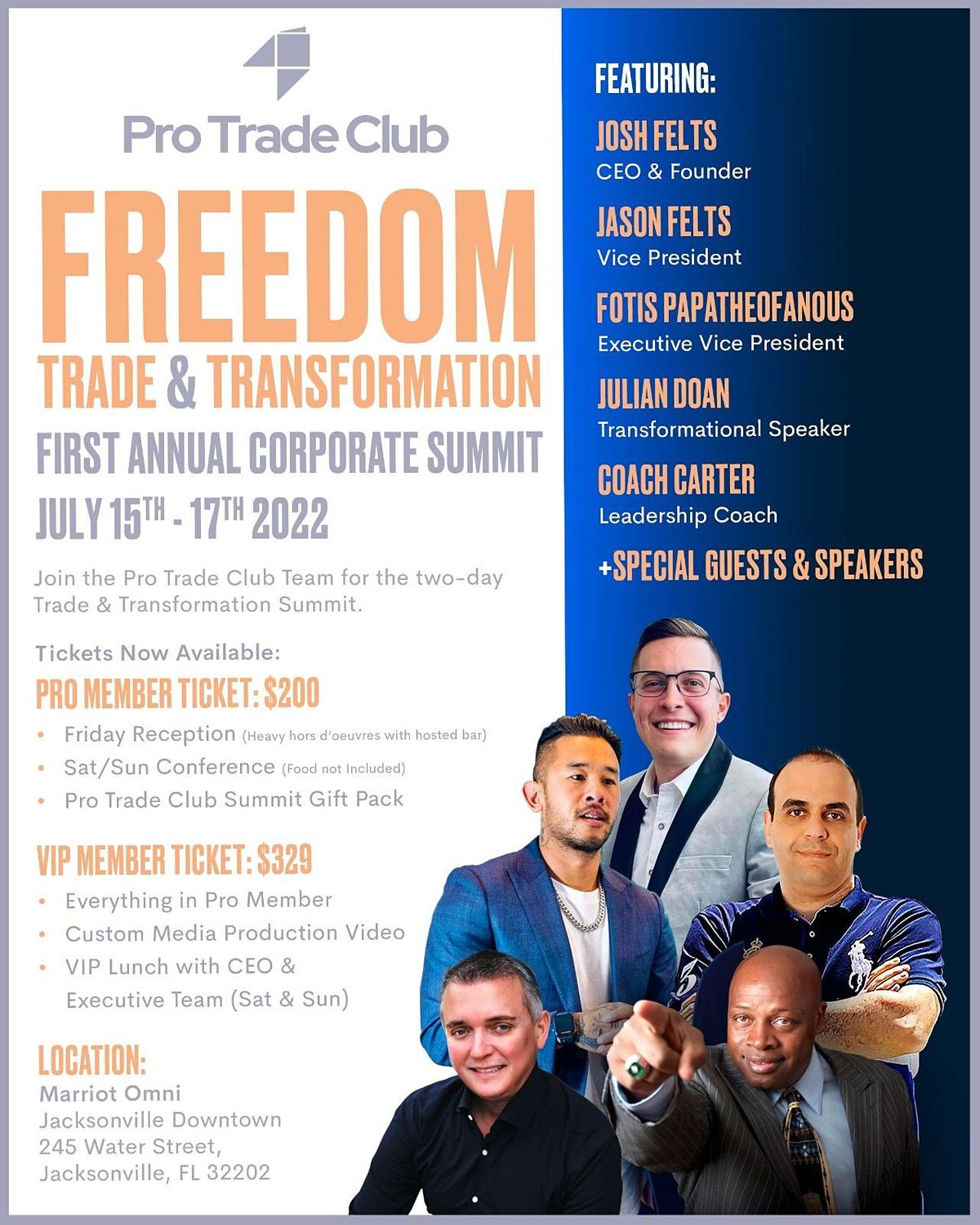 PTC FIRST ANNUAL FREEDOM TRADE & TRANSFORMATION CORPORATE FLORIDA SUMMIT