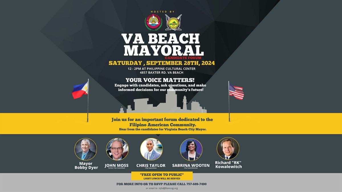 Va Beach Mayoral Candidate Forum: A Filipino American Community Discussion