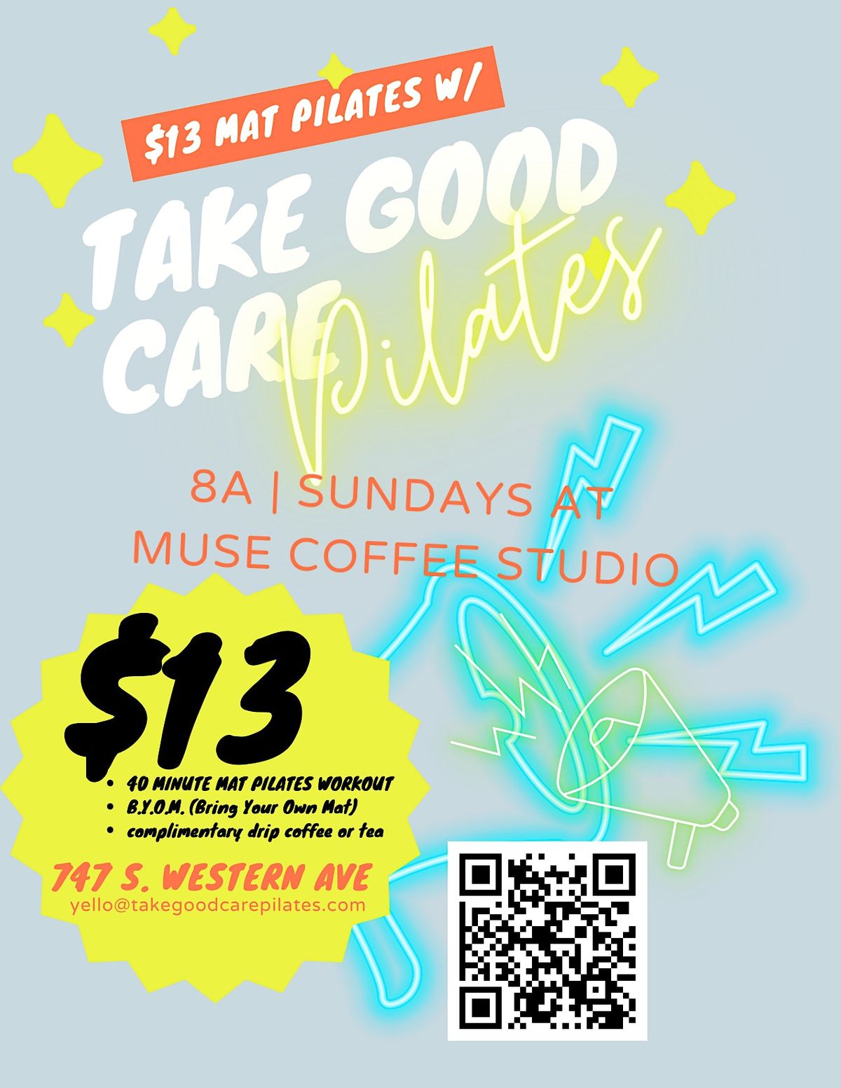 $13 Mat Pilates by Take Good Care Pilates X Muse Coffee Studio