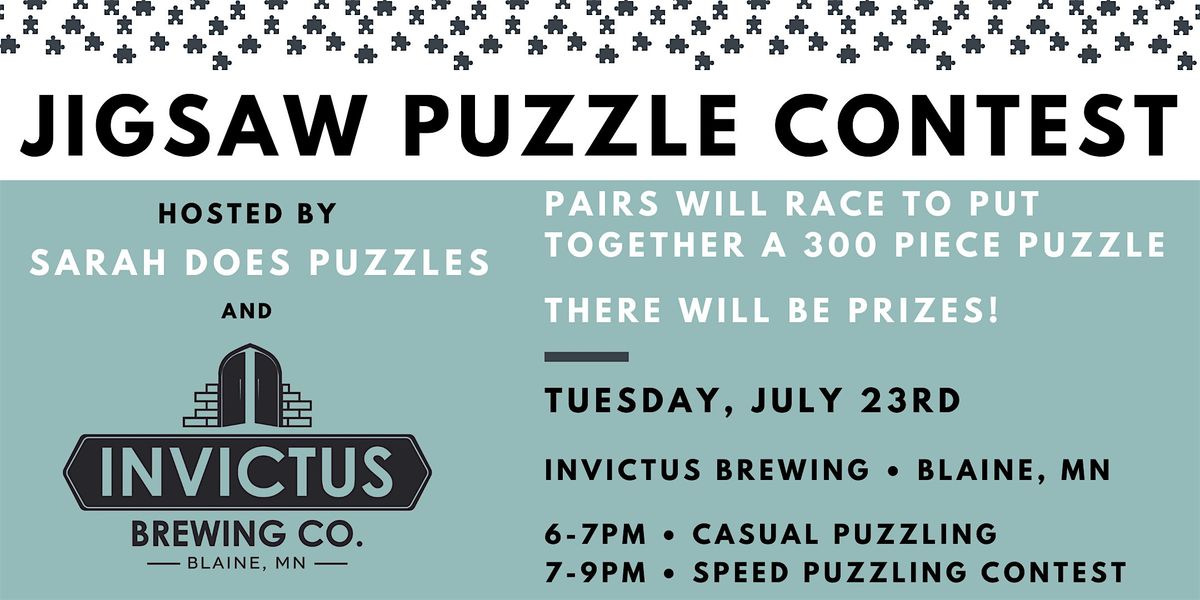 Jigsaw Puzzle Contest at Invictus Brewing Co with Sarah Does Puzzles - July