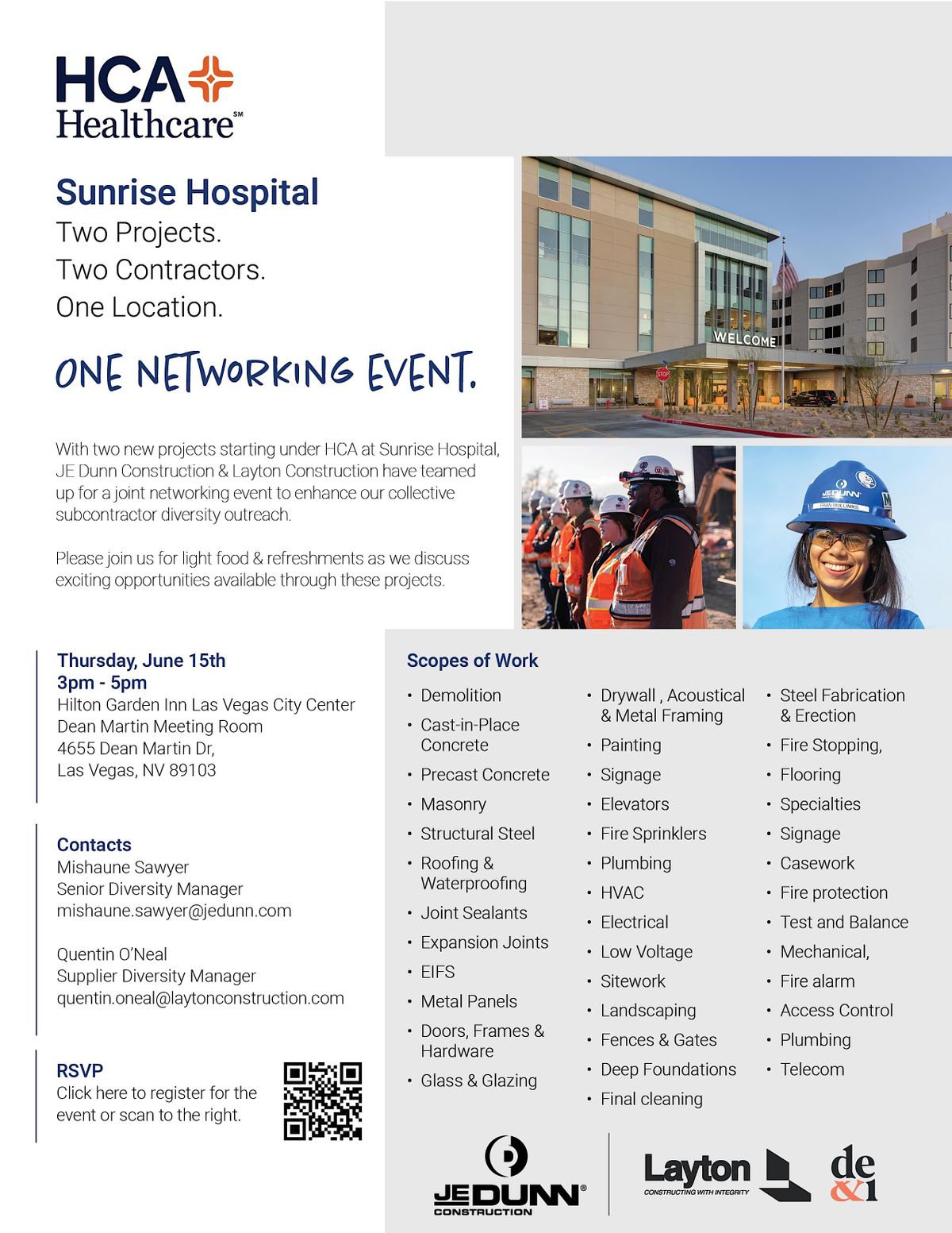 HCA Sunrise Hospital Trade Partner Outreach Event