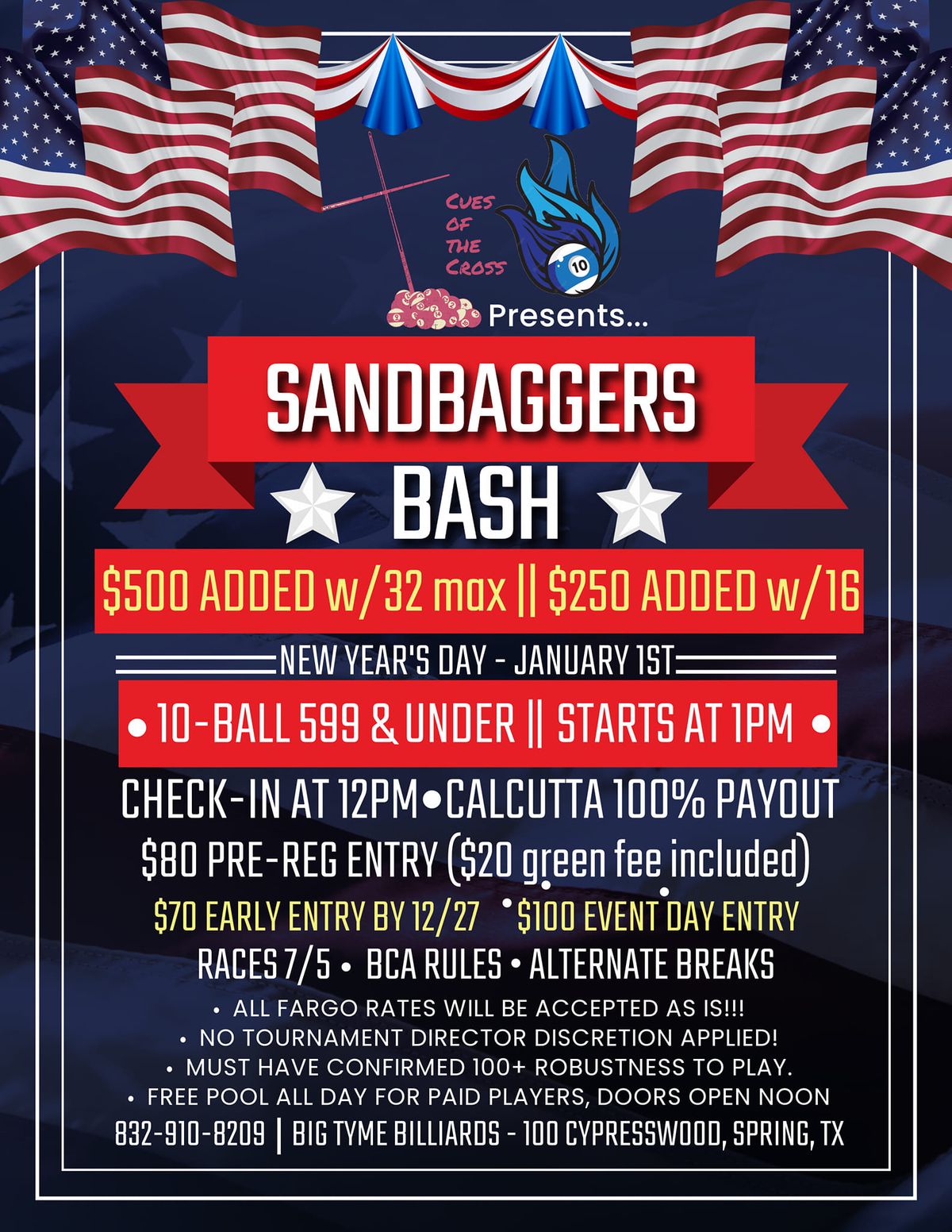 SANDBAGGERS BASH 2025! NEW YEAR'S DAY!!!