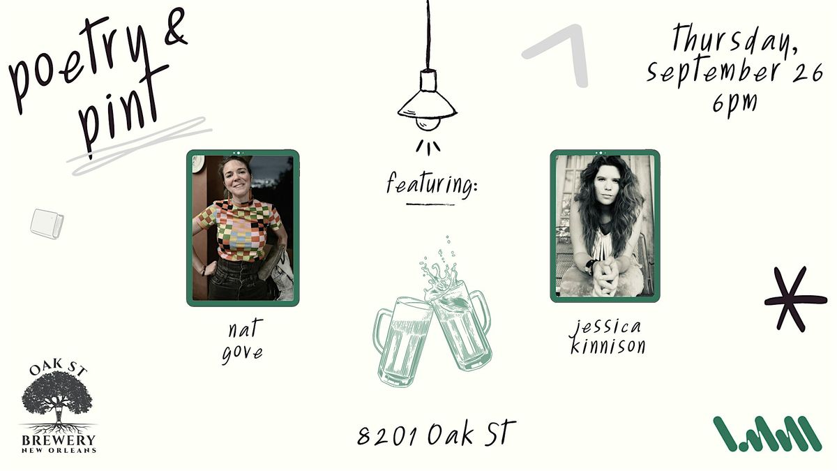 Poetry & Pint featuring Nat Gove and Jessica Kinnison