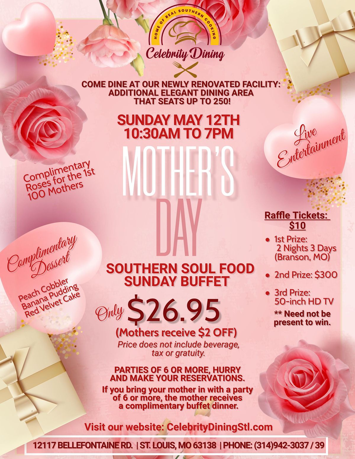 MOTHER'S DAY ALL YOU CAN EAT SOUTHERN SOUL FOOD BUFFET