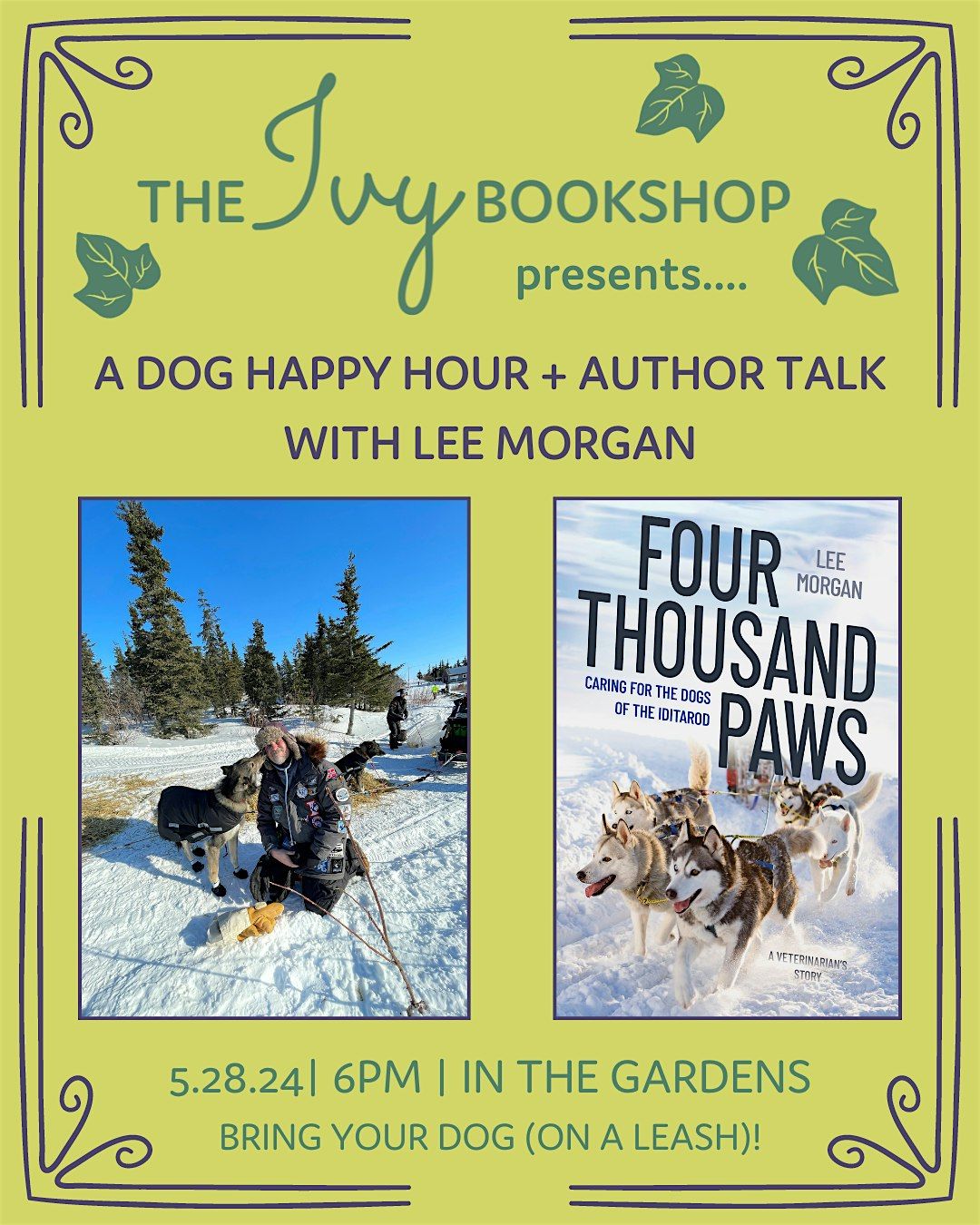 Dog Happy Hour and Author Talk with Lee Morgan: FOUR THOUSAND PAWS