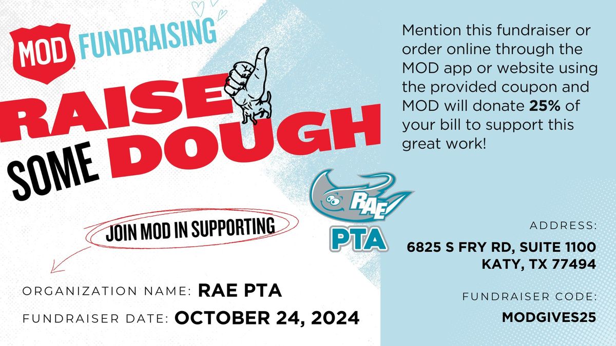 RAE Spirit Night @ MOD Pizza \ud83c\udf55\ud83c\udf89