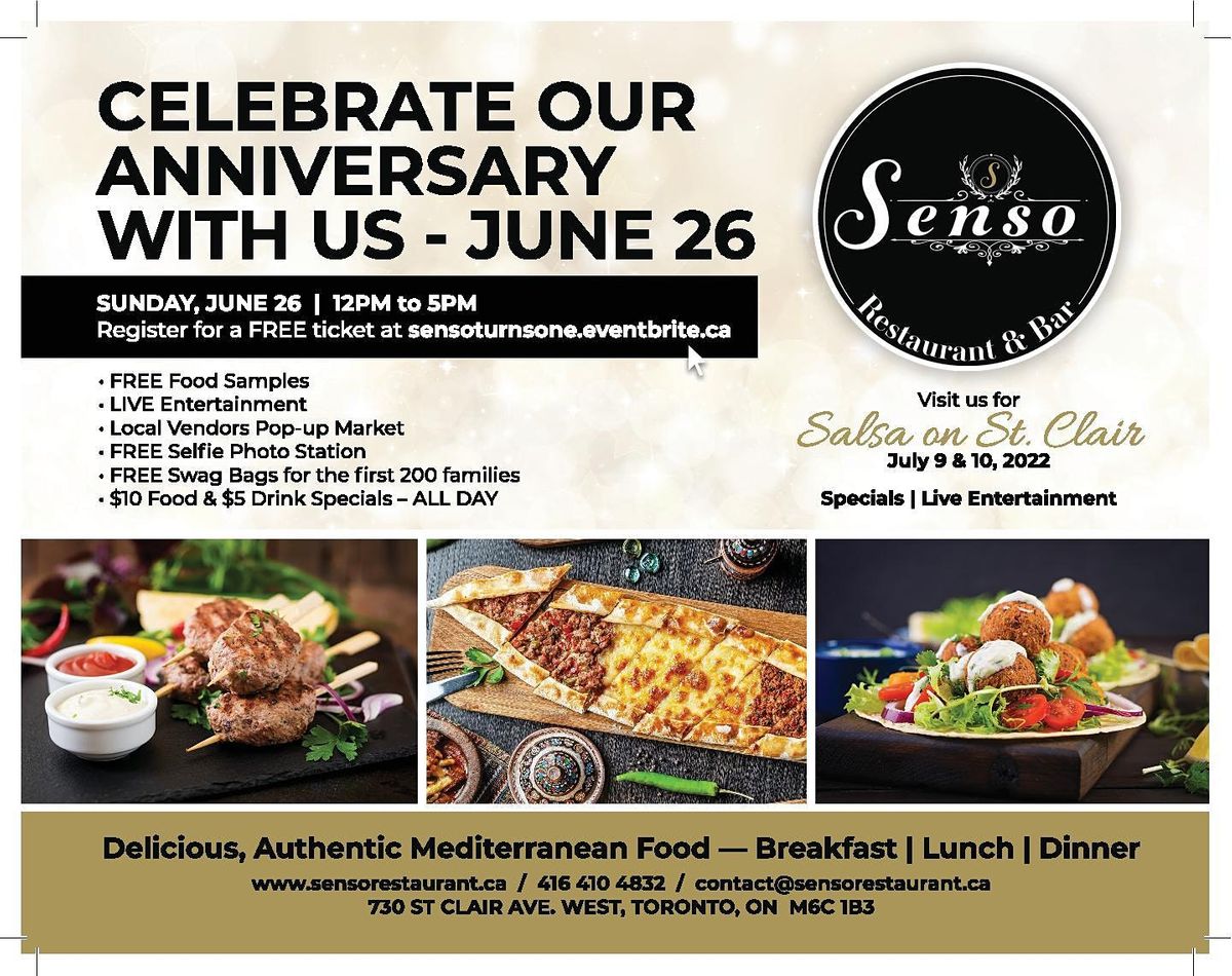 Senso Restaurant's Anniversary Celebration - Free Tastings, Entertainment