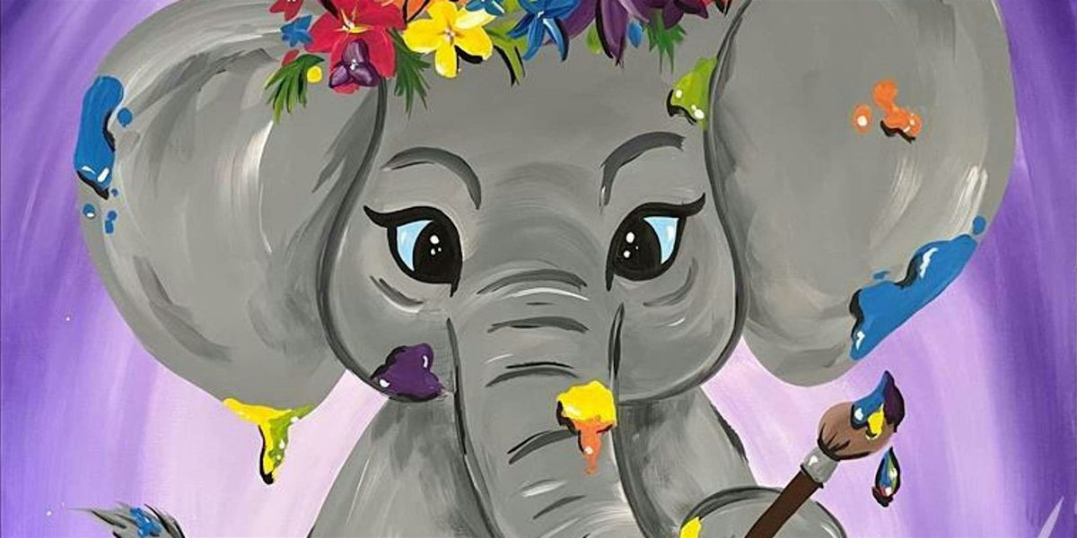 Joyful Elephant Painting - Paint and Sip by Classpop!\u2122