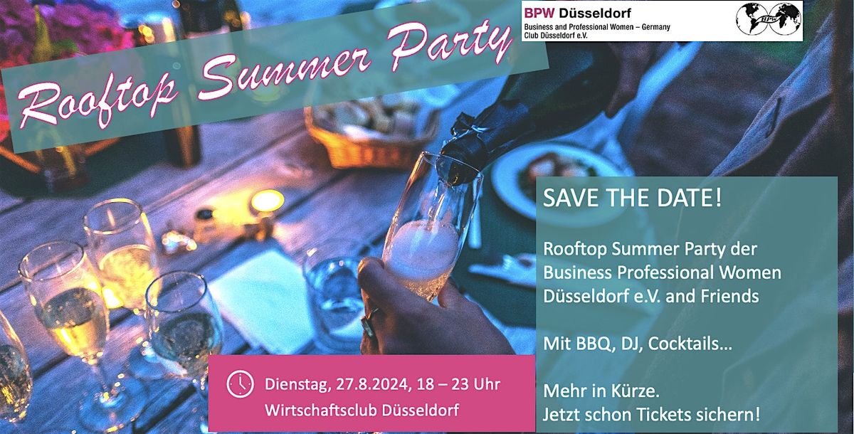 Rooftop Summer Party der BPW D\u00fcsseldorf: f\u00fcr Mitglieder und Freunde