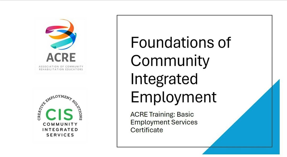 ACRE Training: Basic Employment Services Certificate - Jan\/Feb 2025