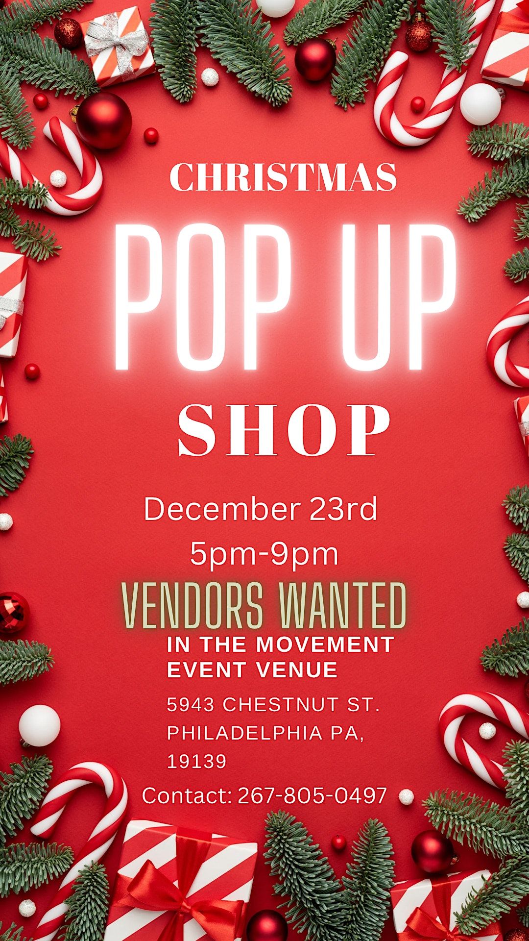 Christmas PoP up shop, 5943 Chestnut St, Philadelphia, 23 December 2022