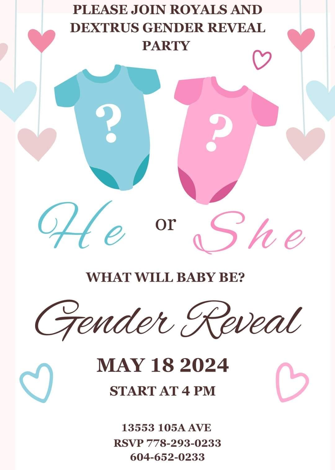 Royals and dhextrus gender reveal party