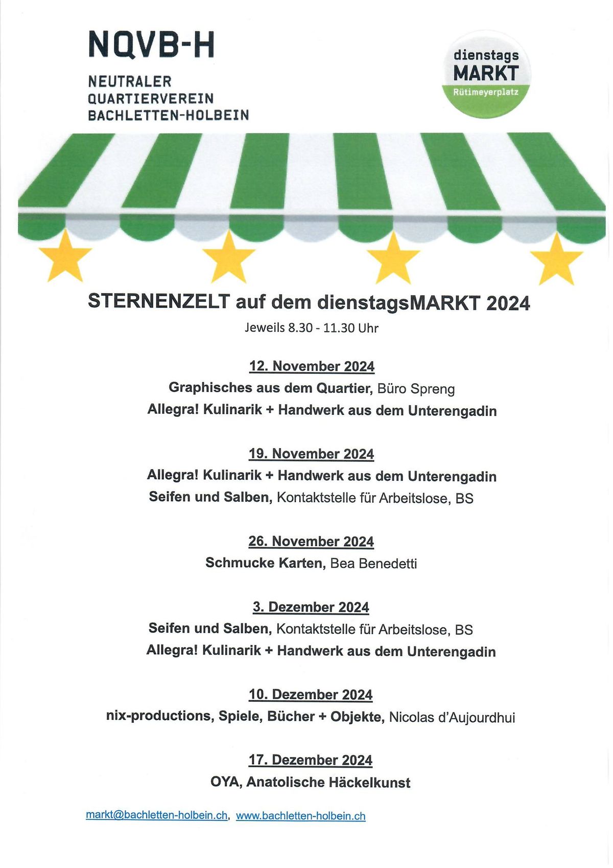 Sternenzelt auf dem dienstagsMARKT 2024