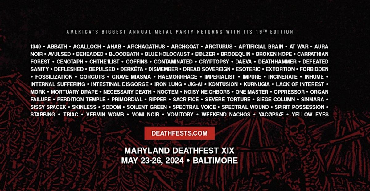 TO SELL: (2) 4-Day Passes (all venues) SOLD OUT - Maryland Deathfest XIX