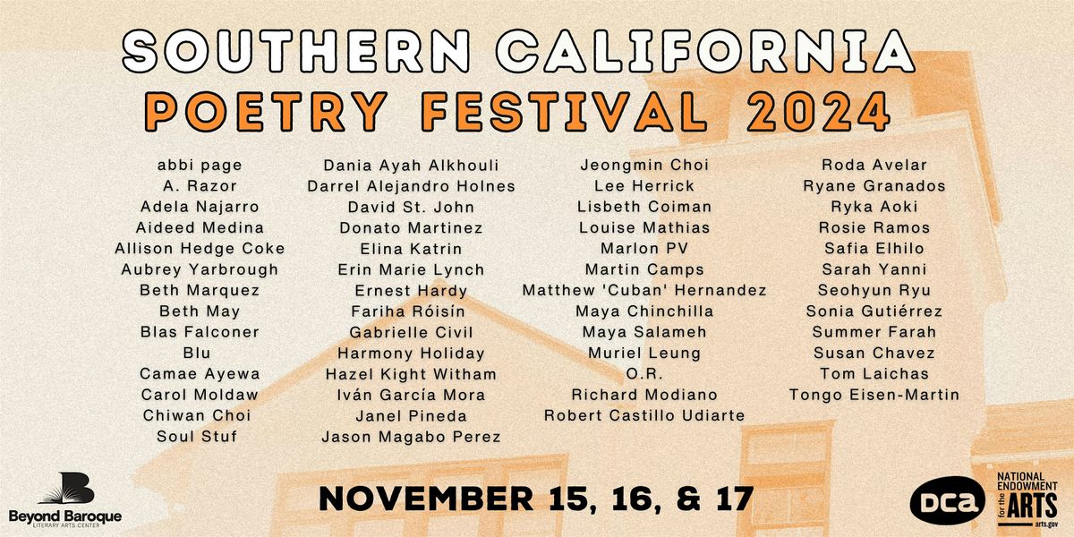 Southern California Poetry Festival 2024 - Saturday, Nov. 16