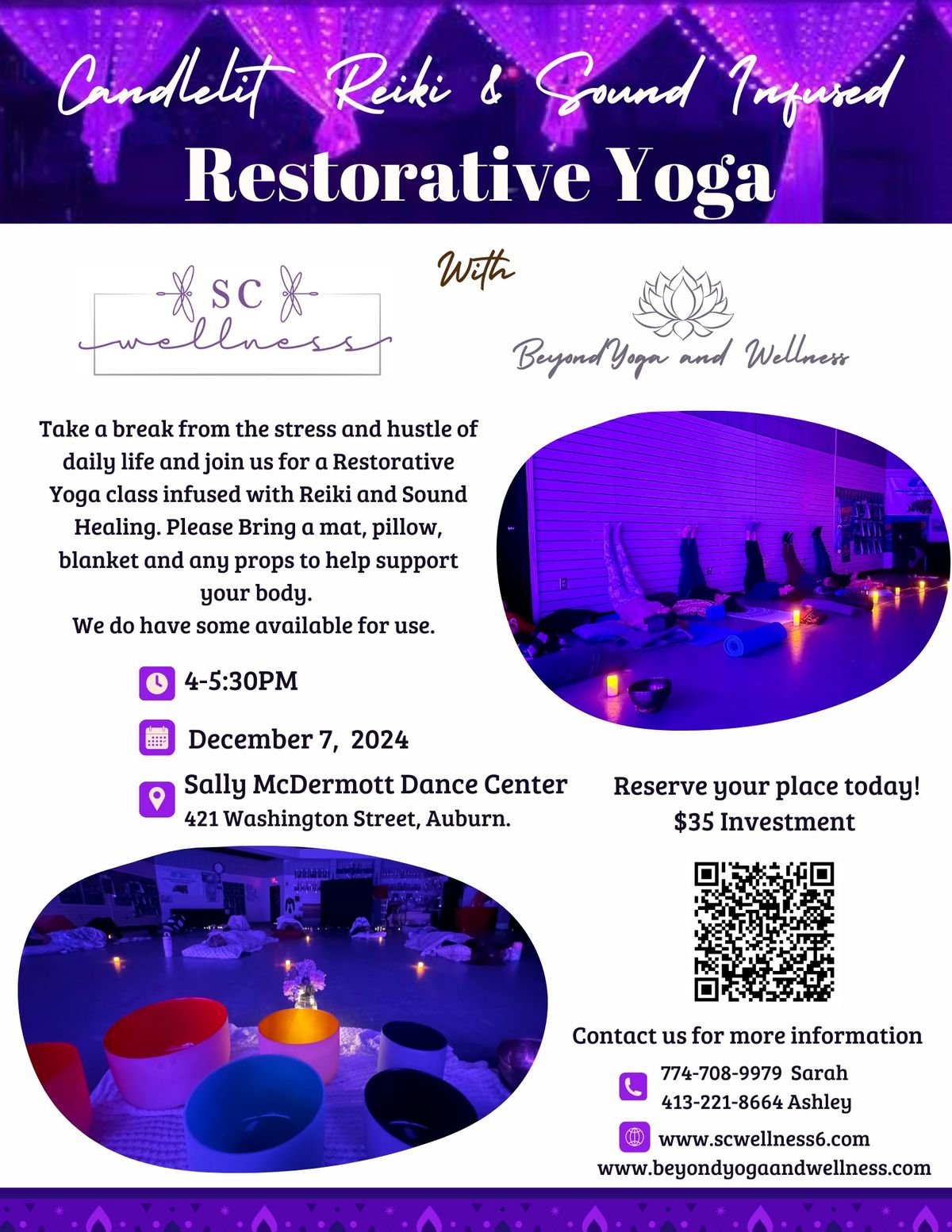 Candle Lit Reiki and Sound Infused Restorative Yoga 