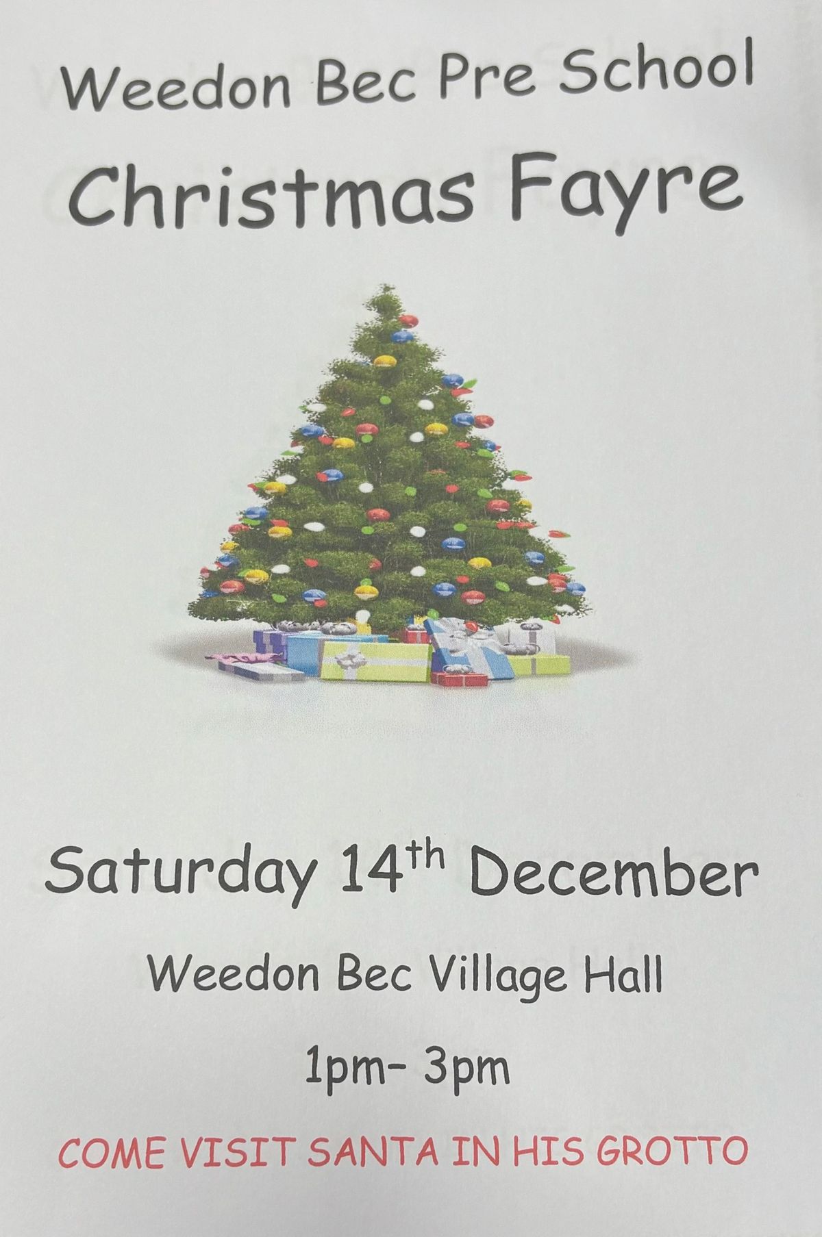 Weedon Bec Pre School Xmas Fayre