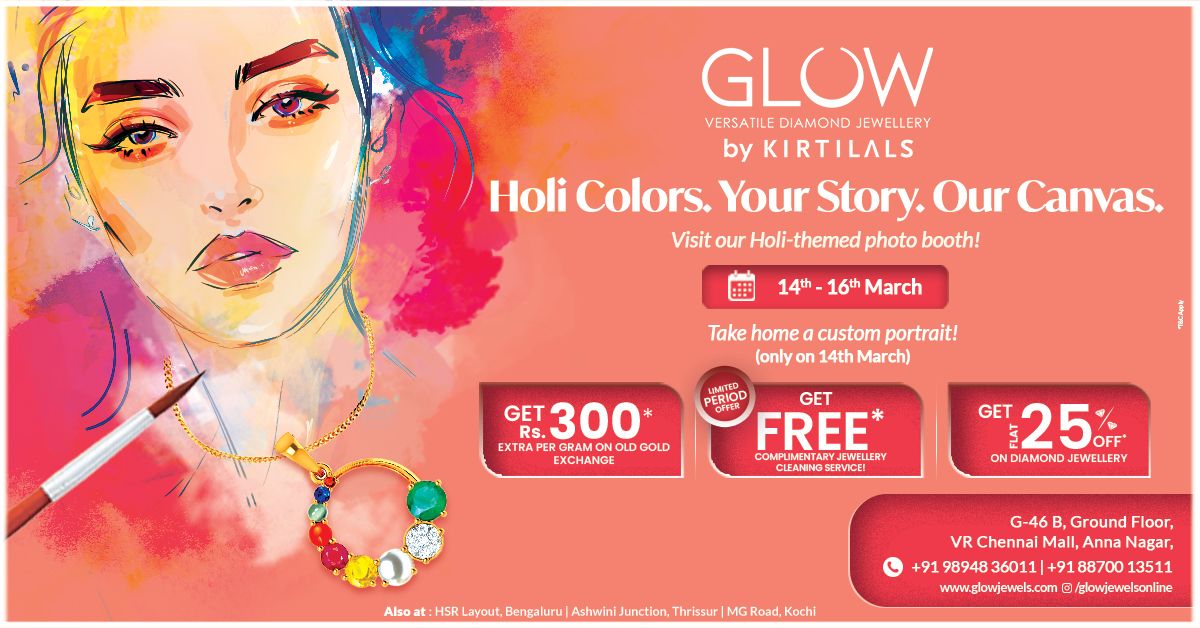 A Festive Glow Awaits \u2013 Celebrate Holi with Glow by Kirtilals | Chennai