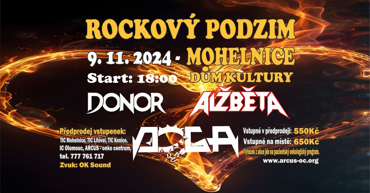 Rockov\u00fd Podzim Mohelnice - D\u016fm Kultury \/ Doga + Al\u017eb\u011bta + Donor