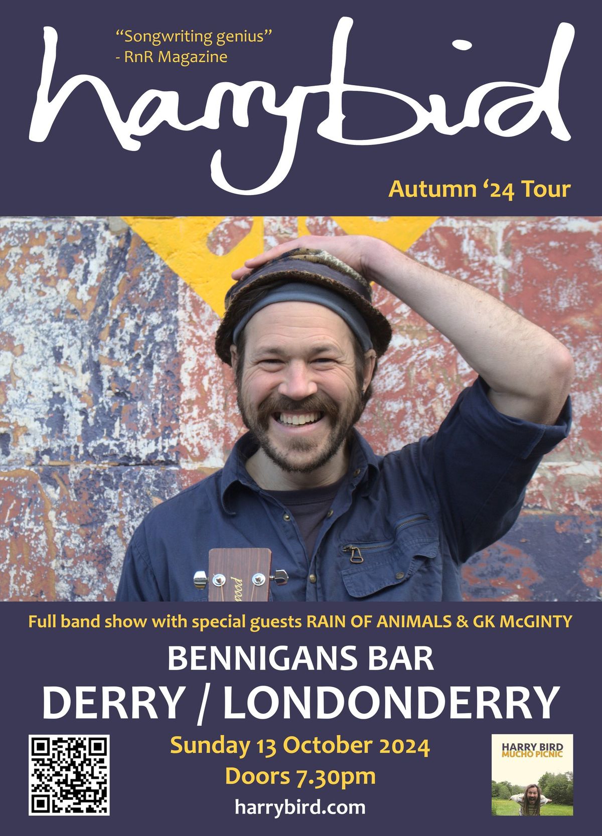 HARRY BIRD (full band) at Bennigans Bar, Derry \/ Londonderry + RAIN OF ANIMALS + GK McGINTY