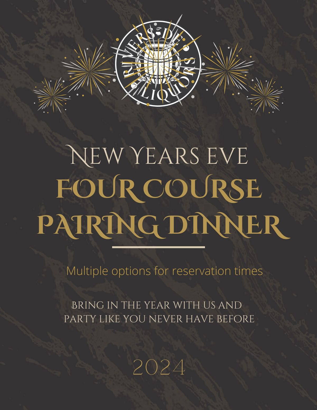 NYE Four Course Pairing Dinner