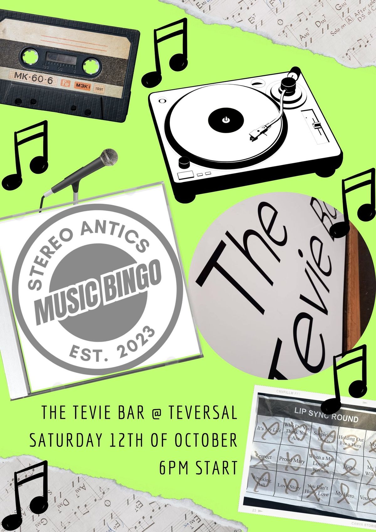 Stereo Antics Music Bingo @ The Tevie Bar