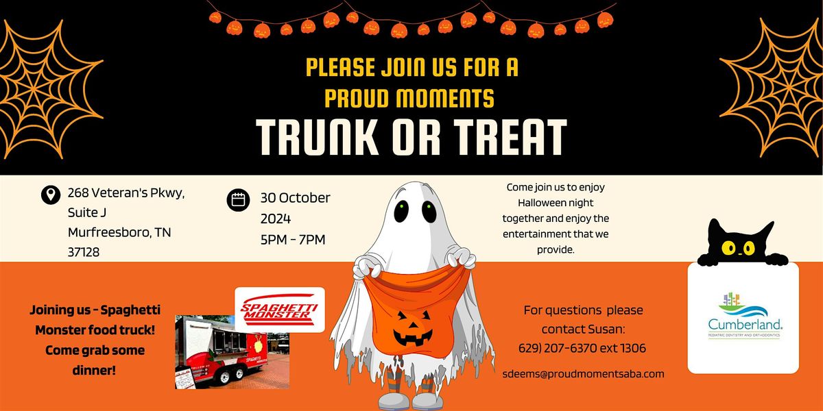 Proud Moments Trunk or Treat - An Autism Family-Friendly Halloween Event