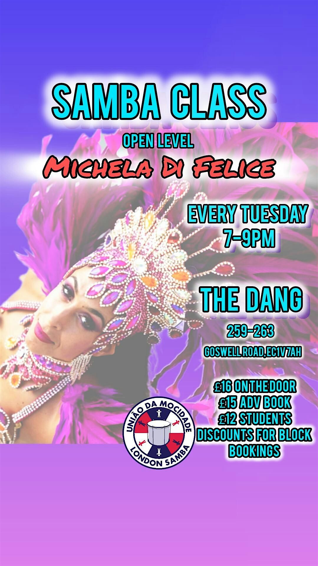 Samba Class BRAZILIAN SAMBA CLASS WITH MICHELA DI FELICE BY UDM SAMBA, The Dang ...
