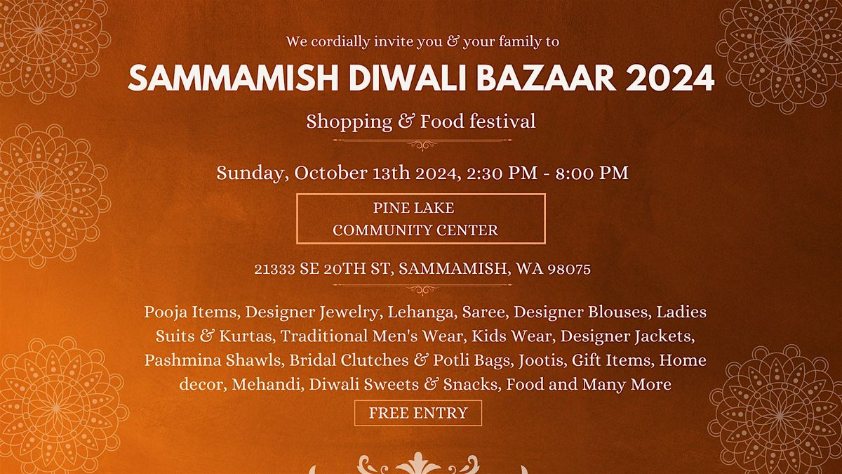 Sammamish Diwali Bazaar 2024