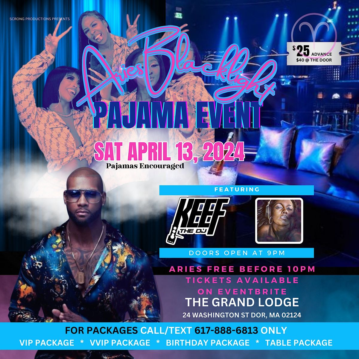 Aries Blacklight Pajama Event 21+