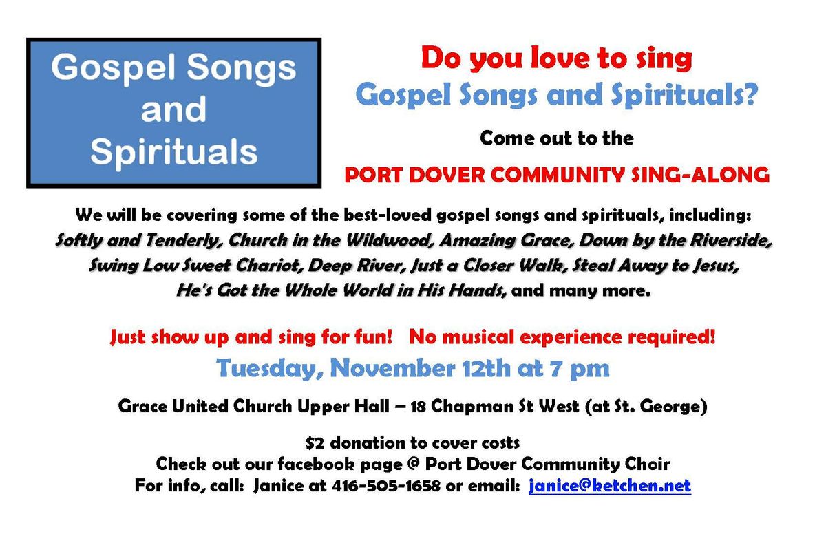 Gospel Songs & Spirituals Sing-along