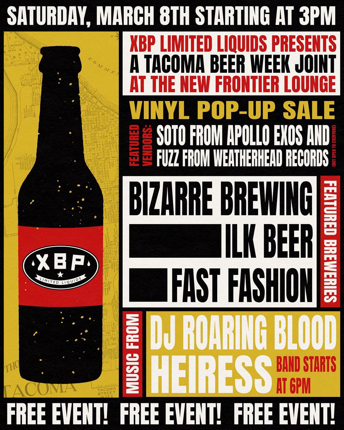 XBP Limited Liquids and Tacoma Beer Week Presents a Pop-Up Record Market and Tap Takeover!!!