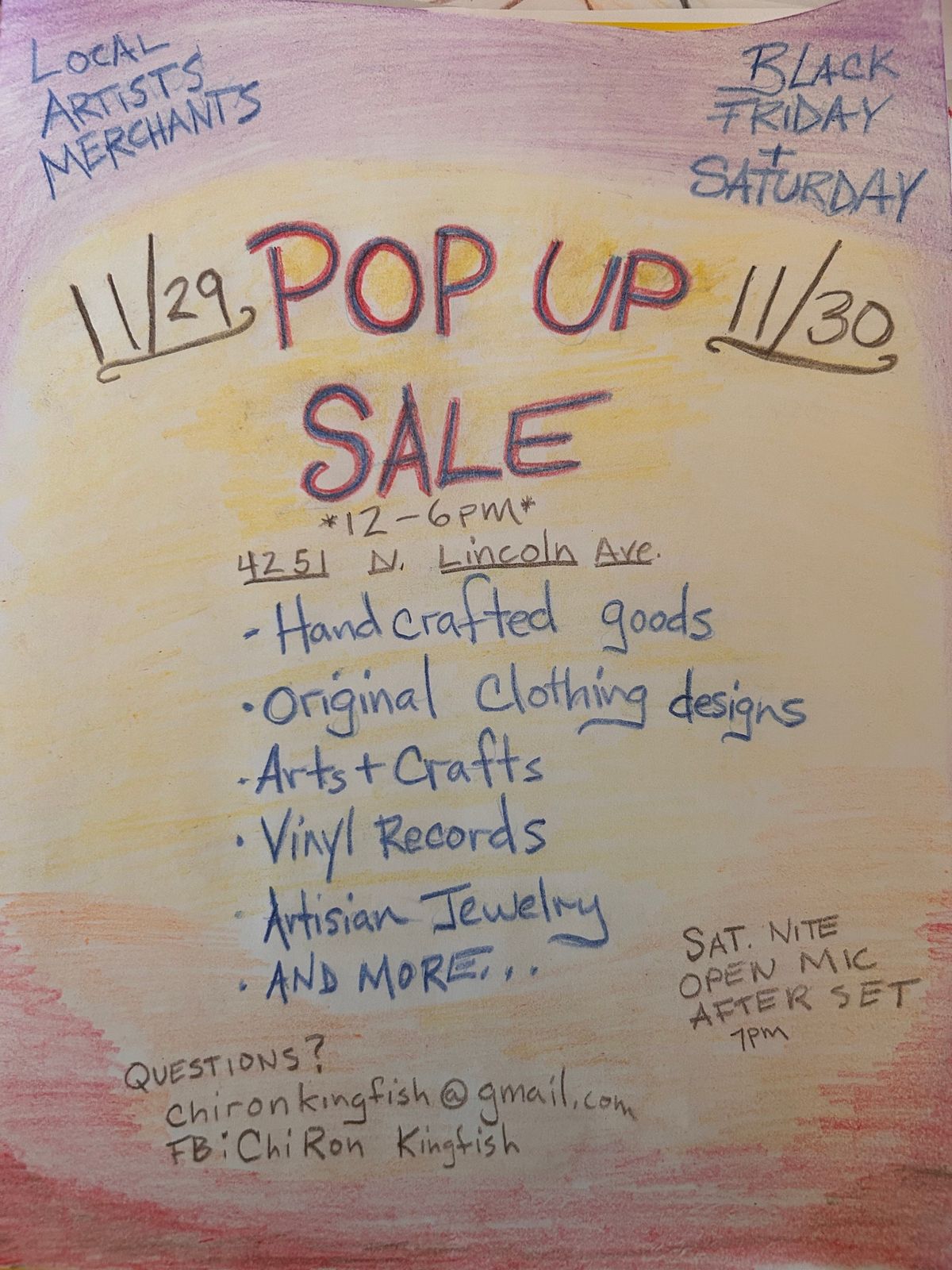 Artist and Artisan Pop-Up Marketplace 