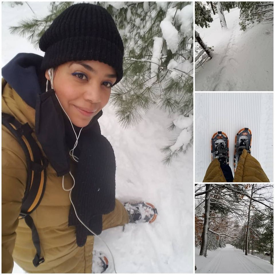 Snowshoeing Newton Hill in Newton Square Worcester, MA