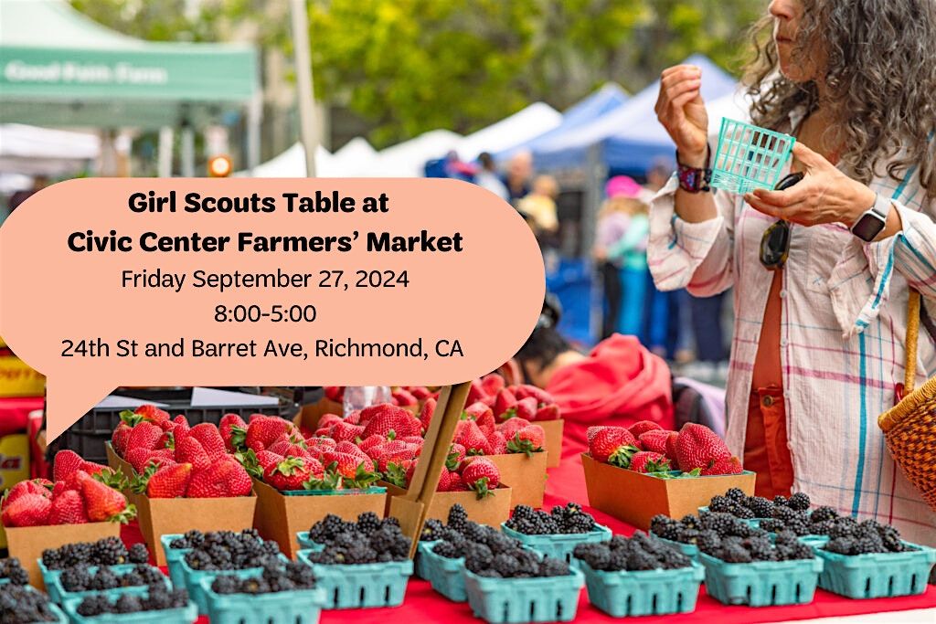 Girl Scout Table at Friday Civic Center Farmers' Market