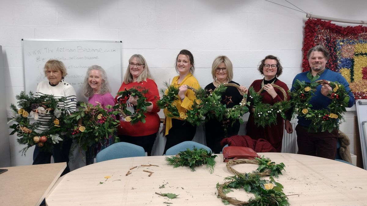 Festive wreath making