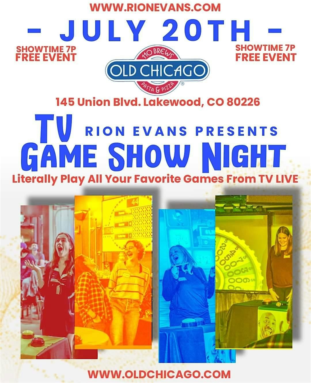 Rion Evans Presents TV Game Show Night at Old Chicago Pizza + Taproom
