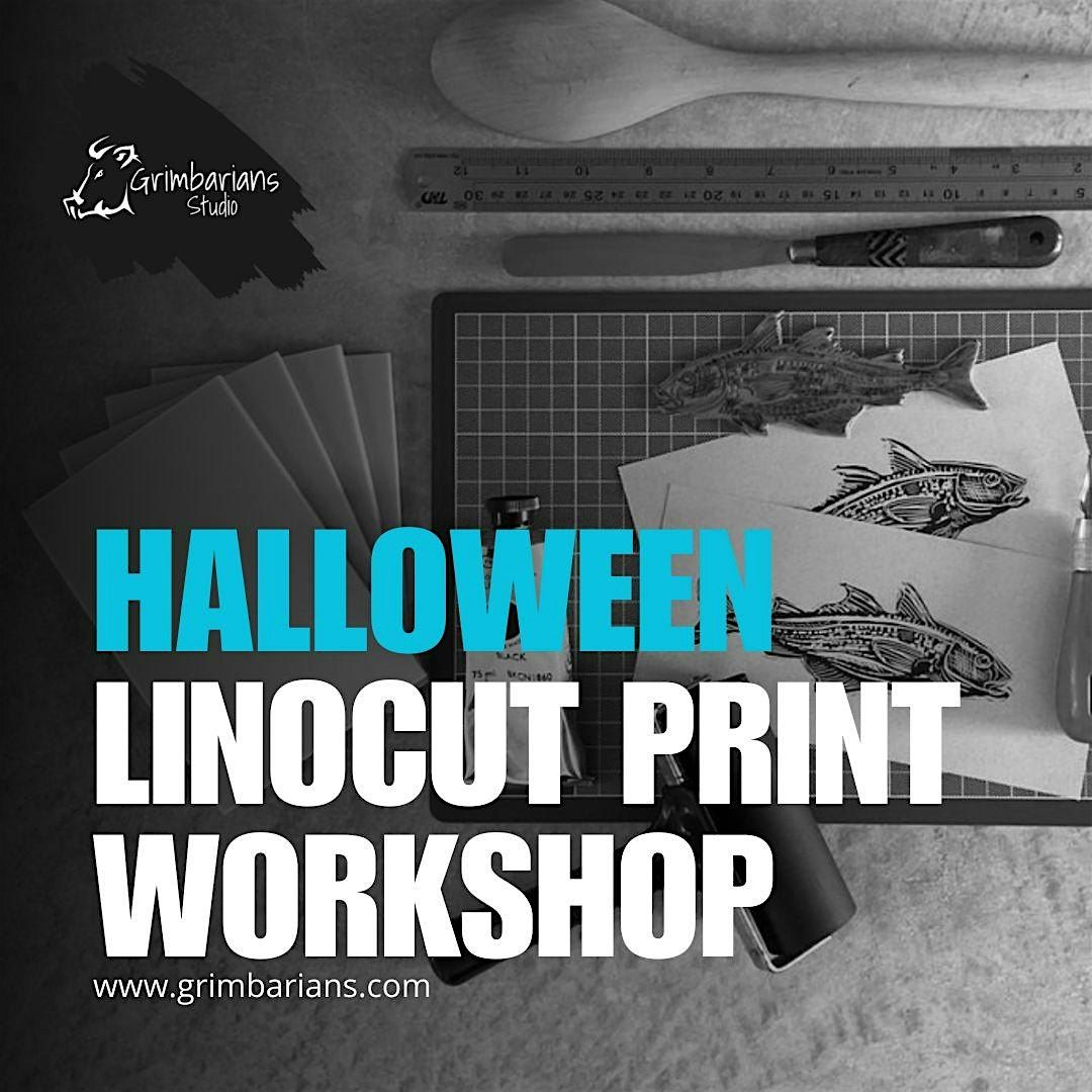 Grimbarians Studio: Halloween Linocut Print Workshop