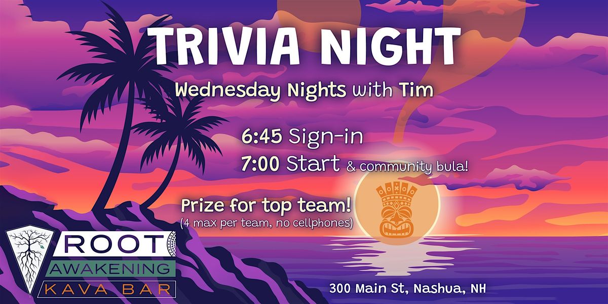 Trivia Night at New England's 1st Kava Bar