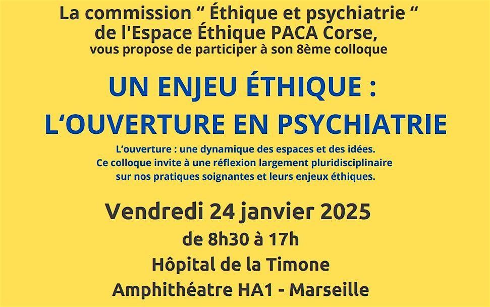 8\u00e8me Colloque \u00c9thique et Psychiatrie